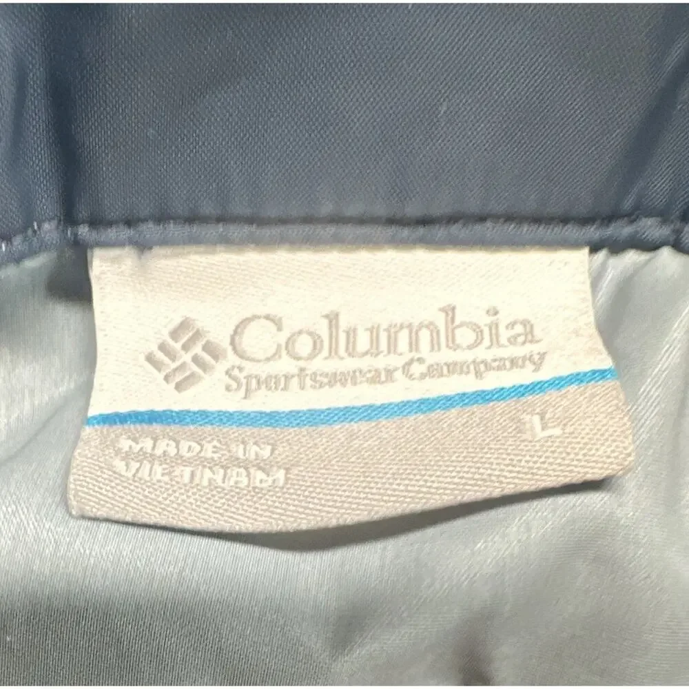 Columbia Men’s Blue/Gray Retract Hood Full Zip Windbreaker Stand-Up L